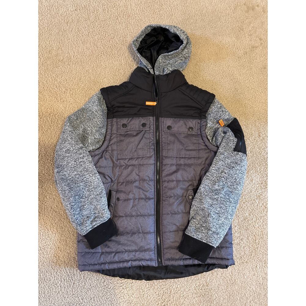 Distortion Men’s Puffer Sweater Sip Up Jacket Size Large
